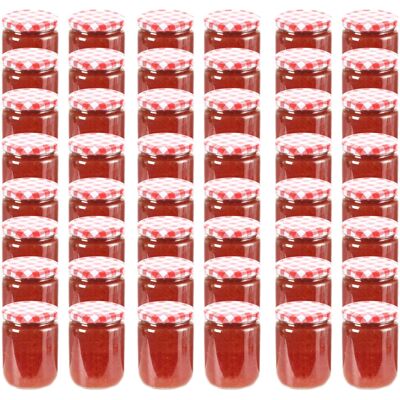 vidaXL Pots à confiture en verre - Couvercle blanc et rouge - 48 pcs - 230 ml - Publicité vidaXL Pots à confiture en verre - Couvercle blanc et rouge - 48 pcs - 230 ml - Publicité
