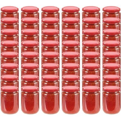 pots à confiture en verre avec couvercle rouge - 48 pièces - 230 ml - Publicité pots à confiture en verre avec couvercle rouge - 48 pièces - 230 ml - Publicité