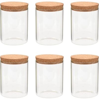 vidaXL Opbevaringsglas med korklåg - 6 stk - 650 ml vidaXL Opbevaringsglas med korklåg - 6 stk - 650 ml