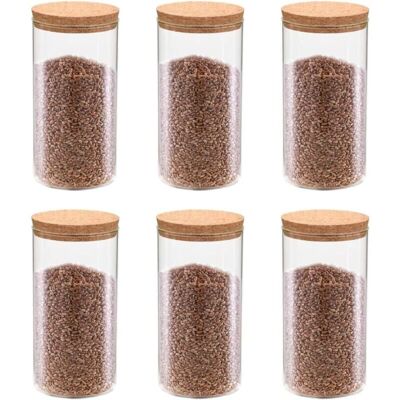 vidaXL Vorratsgläser mit Korkdeckel - 6 stk - 1400 ml vidaXL Vorratsgläser mit Korkdeckel - 6 stk - 1400 ml