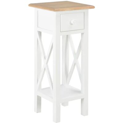vidaXL Awo21588 Witte Houten Bijzettafel - Bijzettafel vidaXL Awo21588 Witte Houten Bijzettafel - Bijzettafel
