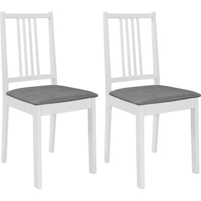 vidaXL 2 chaises rembourrées en bois massif - Chaises de salle à manger vidaXL 2 chaises rembourrées en bois massif - Chaises de salle à manger