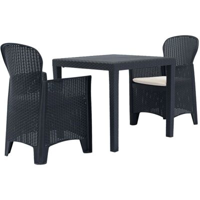 VidaXL Gartenmöbel-Set - Anthrazit Wetterbeständiger Rattanset VidaXL Gartenmöbel-Set - Anthrazit Wetterbeständiger Rattanset