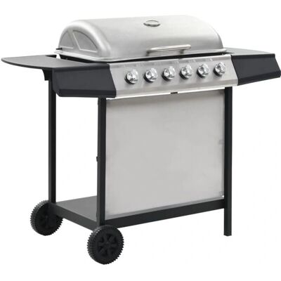 Vidaxl Bærbar gasgrill 6 zoner rustfrit stål Vidaxl Bærbar gasgrill 6 zoner rustfrit stål