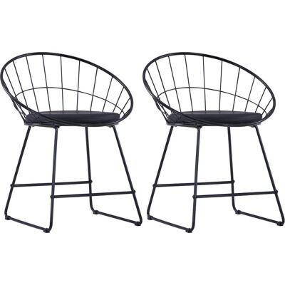 vidaXL 247274 Esstischstühle - Stahl Schwarz Kunstleder Set vidaXL 247274 Esstischstühle - Stahl Schwarz Kunstleder Set