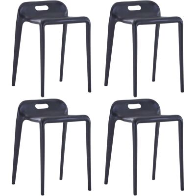 vidaXL 247281 Schwarzer stapelbarer Barhocker - Bar stool vidaXL 247281 Schwarzer stapelbarer Barhocker - Bar stool