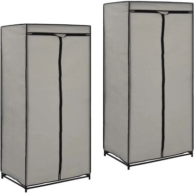 vidaXL Kleiderschrank Grau 75x50x160cm - Aufbewahrung vidaXL Kleiderschrank Grau 75x50x160cm - Aufbewahrung