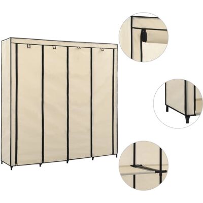 vidaXL 282447 Armoire crème avec 4 compartiments - Armoire - Publicité vidaXL 282447 Armoire crème avec 4 compartiments - Armoire - Publicité