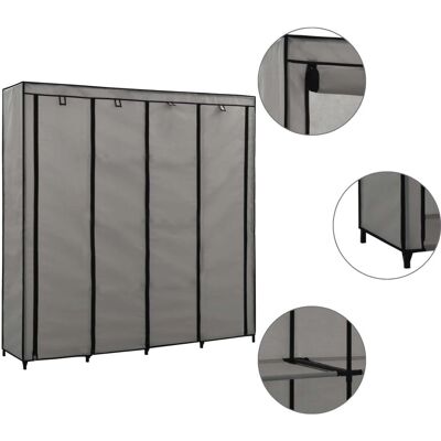 vidaXL 282448 Armoire Grise avec 4 Compartiments - Armoire - Publicité vidaXL 282448 Armoire Grise avec 4 Compartiments - Armoire - Publicité