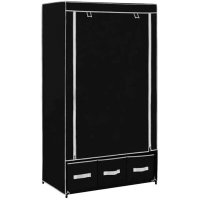 vidaXL Armario de tela negro 87x49x159 cm - Armario vidaXL Armario de tela negro 87x49x159 cm - Armario