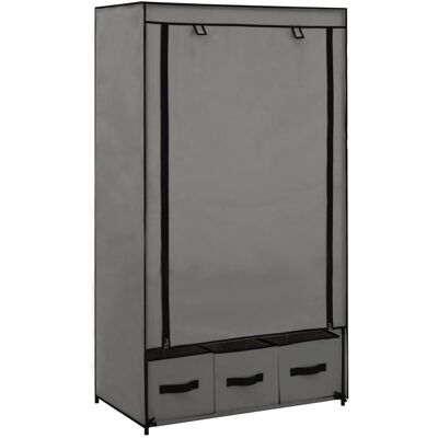 Armario de Tela Gris vidaXL - Mueble de Dormitorio Armario de Tela Gris vidaXL - Mueble de Dormitorio