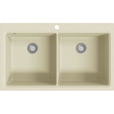 vidaXL Granit Køkkenvask Dobbelt Bænk Beige - Køkkenvask vidaXL Granit Køkkenvask Dobbelt Bænk Beige - Køkkenvask