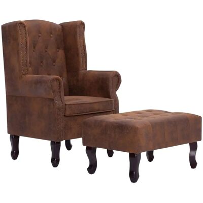 Chesterfield Stol og Fodsætte - Armchair and Footstool Chesterfield Stol og Fodsætte - Armchair and Footstool