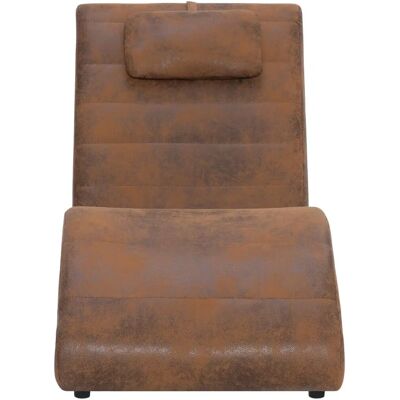 vidaXL Elegant brun semi-betrukket chaiselongue - Lounge-møbel vidaXL Elegant brun semi-betrukket chaiselongue - Lounge-møbel