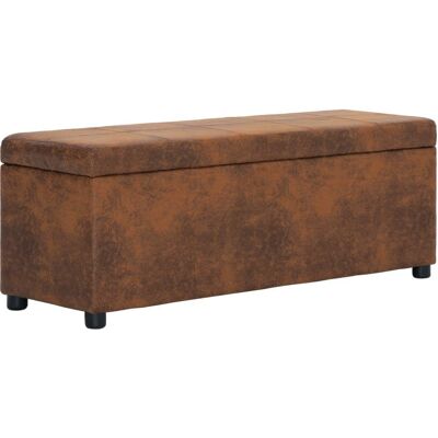 VidaXL 116 cm Bruine suède look opbergbank - bank VidaXL 116 cm Bruine suède look opbergbank - bank