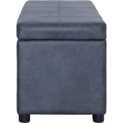 vidaXL Banc de rangement gris en suédine - 116 cm - Publicité vidaXL Banc de rangement gris en suédine - 116 cm - Publicité