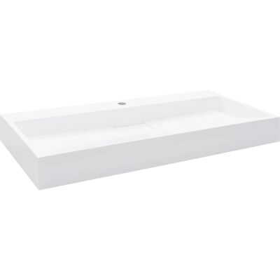 vidaXL Waschbecken 100x46x11 cm Mineralguss Weiß Badezimmer Waschtisch vidaXL Waschbecken 100x46x11 cm Mineralguss Weiß Badezimmer Waschtisch