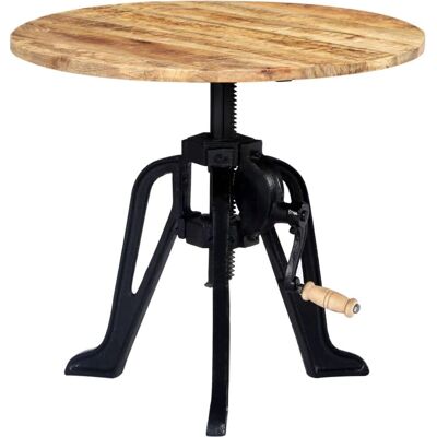 vidaXL Massiv Mango Holz Beistelltisch - 60x(46-63)cm - Industrielles Design vidaXL Massiv Mango Holz Beistelltisch - 60x(46-63)cm - Industrielles Design