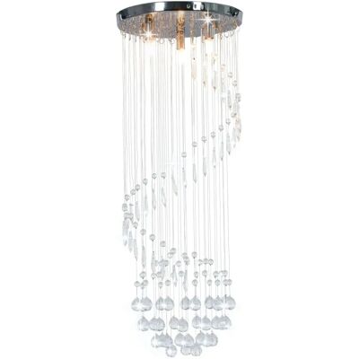 vidaXL Deckenlampe mit Kristallperlen Silber Spiral G9 - Deckenlampe vidaXL Deckenlampe mit Kristallperlen Silber Spiral G9 - Deckenlampe