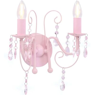 vidaXL Wandleuchte mit Perlen Pink 2xE14 - Wandlampe vidaXL Wandleuchte mit Perlen Pink 2xE14 - Wandlampe