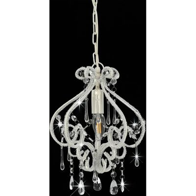 vidaXL Deckenlampe mit Perlen Weiß E14 - Deckenleuchte vidaXL Deckenlampe mit Perlen Weiß E14 - Deckenleuchte