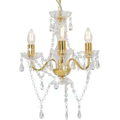 vidaXL Gold Beaded runder Kronleuchter - Pendellampe vidaXL Gold Beaded runder Kronleuchter - Pendellampe
