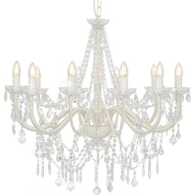 vidaXL Weiße Kristallperlen Kronleuchter - Deckenlampe vidaXL Weiße Kristallperlen Kronleuchter - Deckenlampe
