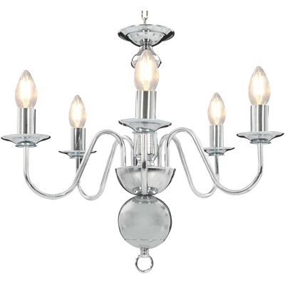 vidaXL Silber 5xE14 Glühbirne Kronleuchter - Deckenpendellampe vidaXL Silber 5xE14 Glühbirne Kronleuchter - Deckenpendellampe