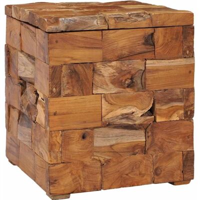 vidaXL Massives Teakholz Stauraum Hocker - Rustik Charme vidaXL Massives Teakholz Stauraum Hocker - Rustik Charme