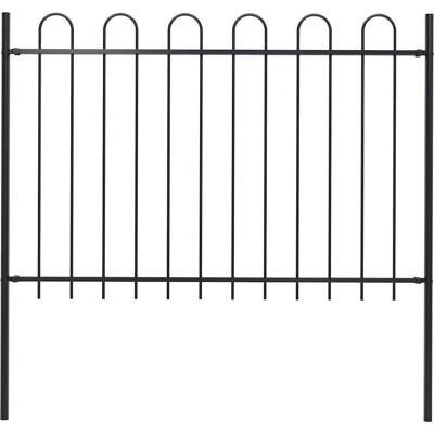 vidaXL Valla de jardín con punta de aro acero negro 1,7 m vidaXL Valla de jardín con punta de aro acero negro 1,7 m