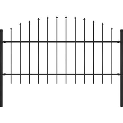 vidaXL Gartenzaun Stahl mit Lanzen-Spitzen - 1,7m Schwarz vidaXL Gartenzaun Stahl mit Lanzen-Spitzen - 1,7m Schwarz