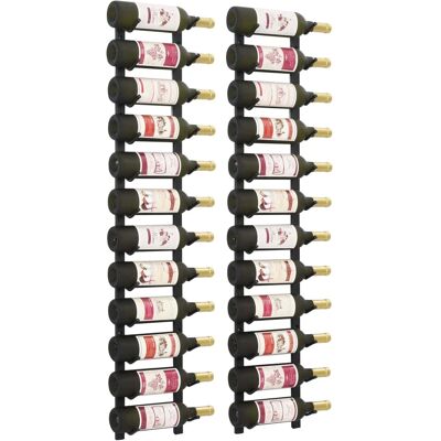 vidaXL Wand-Weinregal Schwarz 2 Stück - Wandweinregal vidaXL Wand-Weinregal Schwarz 2 Stück - Wandweinregal