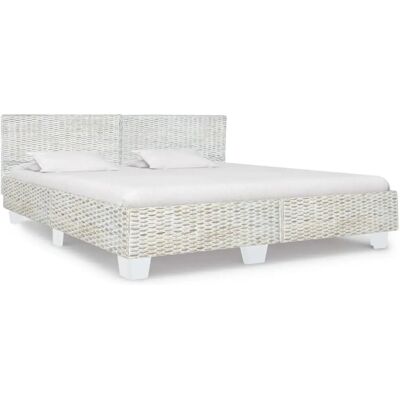vidaXL Bettgestell Grau Natürliches Rattan 180x200 cm Super King - Bettgestell vidaXL Bettgestell Grau Natürliches Rattan 180x200 cm Super King - Bettgestell
