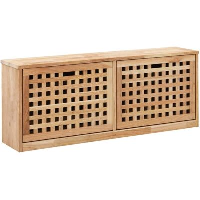 vidaXL Banc de Rangement à Chaussures en Noyer - Élégant Organisateur de Couloir - Publicité vidaXL Banc de Rangement à Chaussures en Noyer - Élégant Organisateur de Couloir - Publicité