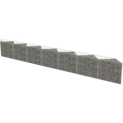 vidaXL Verzinkter Gabionenwand 450x30x50cm - Gartengestaltung vidaXL Verzinkter Gabionenwand 450x30x50cm - Gartengestaltung