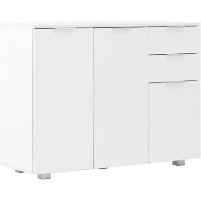 vidaXL Weiß Hochglanz Sideboard - Stauraum, 2 Schubladen, 3 Türen vidaXL Weiß Hochglanz Sideboard - Stauraum, 2 Schubladen, 3 Türen