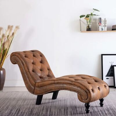 VIDAXL Canapé-longue marron en similicuir daim élégant - Fauteuil longue - Publicité VIDAXL Canapé-longue marron en similicuir daim élégant - Fauteuil longue - Publicité