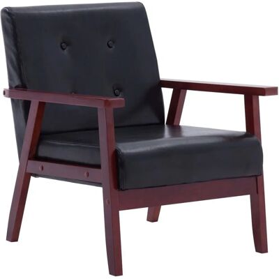 vidaXL Sillón - Marco de madera retro - Negro vidaXL Sillón - Marco de madera retro - Negro