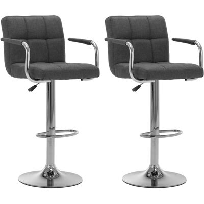 VidaXL 283420 Barhocker - Verstellbar, Drehbar, Stoff, Dunkelgrau VidaXL 283420 Barhocker - Verstellbar, Drehbar, Stoff, Dunkelgrau