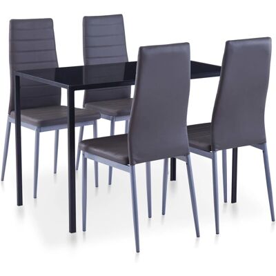 vidaXL 281695 Modernes Küchen- / Esszimmer-Set - Glas & Leder vidaXL 281695 Modernes Küchen- / Esszimmer-Set - Glas & Leder
