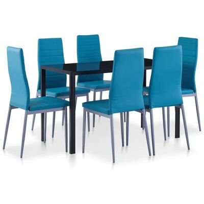 Vidaxl 7-teiliges Esszimmer-Set - Moderner Glastisch & Kunstledersessel Vidaxl 7-teiliges Esszimmer-Set - Moderner Glastisch & Kunstledersessel