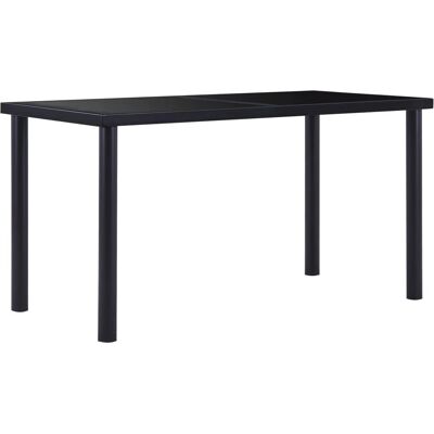 vidaXL Zwarte eettafel van gehard glas - Eettafel vidaXL Zwarte eettafel van gehard glas - Eettafel
