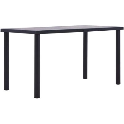 vidaXL Eet- en keukentafel Zwart en Beton Grijs 140x70cm MDF - Keukentafel vidaXL Eet- en keukentafel Zwart en Beton Grijs 140x70cm MDF - Keukentafel