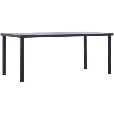 vidaXL Zwarte en Beton Grijze Eettafel 180x90cm MDF vidaXL Zwarte en Beton Grijze Eettafel 180x90cm MDF