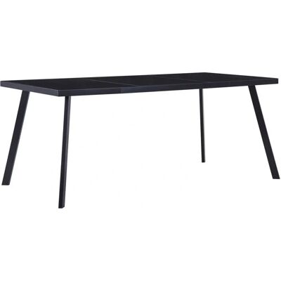 vidaXL Schwarzer Esstisch aus Einscheibensicherheitsglas 160x80x75cm - Küchentisch vidaXL Schwarzer Esstisch aus Einscheibensicherheitsglas 160x80x75cm - Küchentisch