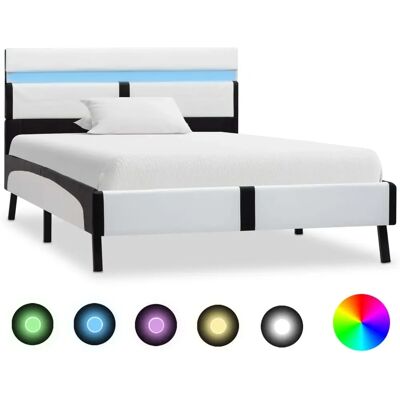 vidaXL Bett mit LED und Kunstleder - 90x200 cm vidaXL Bett mit LED und Kunstleder - 90x200 cm