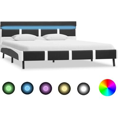 Struttura Letto VidaXL - LED, 200x140 cm, Grigio - Struttura di letto Struttura Letto VidaXL - LED, 200x140 cm, Grigio - Struttura di letto
