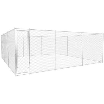 vidaXL Grande Recinto Esterno per Cani - Acciaio Zincato 570x570x185cm vidaXL Grande Recinto Esterno per Cani - Acciaio Zincato 570x570x185cm