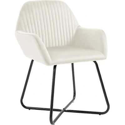 Vidaxl - Ensemble de 2 Chaises Velours - Crème - Stable et Ergonomique Vidaxl - Ensemble de 2 Chaises Velours - Crème - Stable et Ergonomique