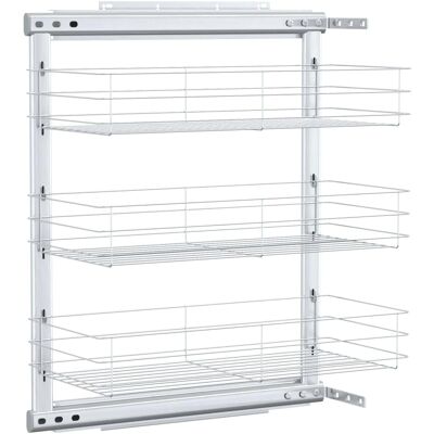 vidaXL 3-stufiger Silber Küchen Drahtkorb - 47x25x56cm Aufbewahrungsregal vidaXL 3-stufiger Silber Küchen Drahtkorb - 47x25x56cm Aufbewahrungsregal